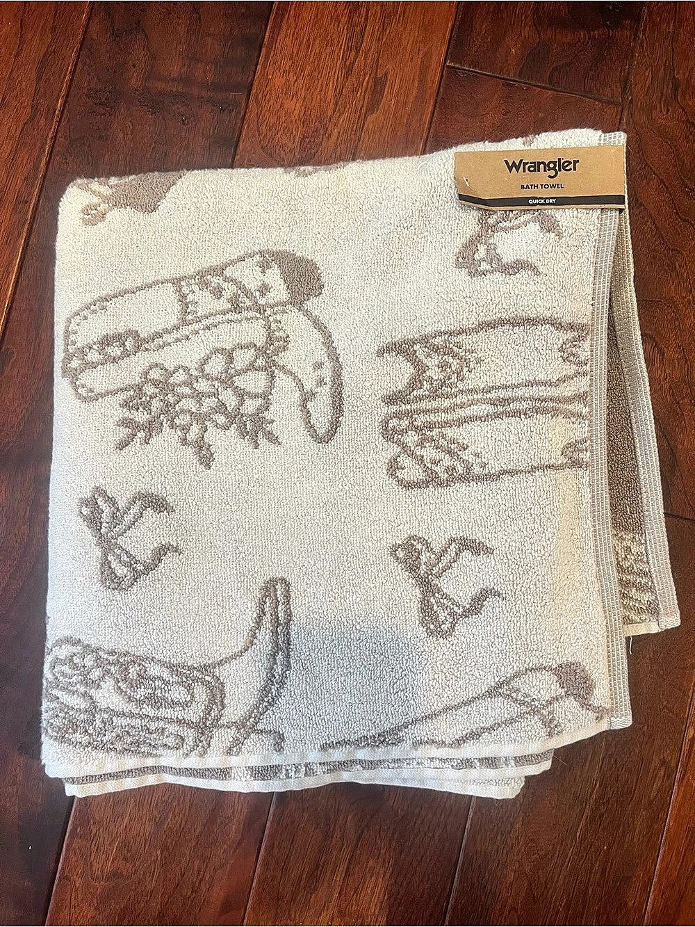 Wrangler Line Dance Cowboy Boots Quick Dry Bath Towel Beige